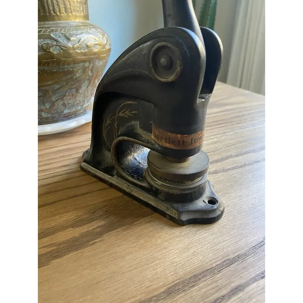 Antique Cast Iron Seal Embosser Bartlett Investment Co Antique Stamp Seal